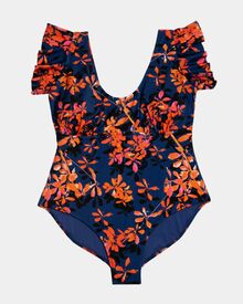 Γυναικείο Plus Size μαγιό ολόσωμο Rock Club - Orchid print - Regular Fit - Lycra - Cup E F