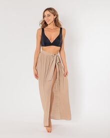 Γυναικείο Beachwear Rock Club - Φούστα παρεό - See-through - Μπεζ Άμμου - Regular Fit - PolyesterΓυναικείο Beachwear Rock Club - Φούστα παρεό - See-through - Μπεζ Άμμου - Regular Fit - Polyester