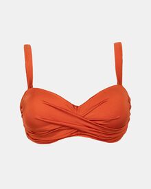 Γυναικείο Μαγιό Σουτιέν Strapless Rock Club - Terracotta Κρουαζέ Bikini - Μεγάλο στήθος - Regular Fit - Lycra - Cup D