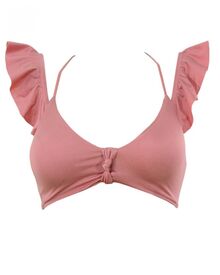 Μαγιό τρίγωνο top Rock Club - Bikini Push Up με βολάν - Nude