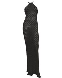 Γυναικείο Beachwear Rock Club - Πλεκτό Φόρεμα Maxi - Μαύρο - Regular Fit - Cotton