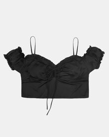 Μαγιό Crop Top Rock Club - Bikini Plus Size - Μαύρο