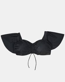 Μαγιό Crop Top Rock Club - Bikini Plus Size - Μαύρο - Με μανίκια