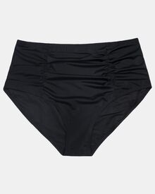 Μαγιό slip Plus Size Rock Club - Ψηλόμεσο Μαύρο - Μπικίνι με σούρες