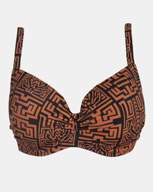 Μαγιό top Rock Club - Totem print - Bikini για μεγάλο στήθος - Cup D E
