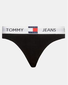 Γυναικείο String Tommy Hilfiger - Βαμβακερό - Μαύρο
