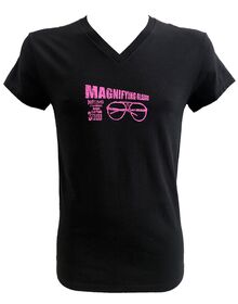 Ανδρικό T-Shirt Just Cavalli - V neck μαύρο - Ροζ τύπωμα