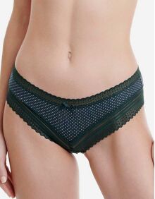 Γυναικείο brazil slip Walk - Πετρόλ Brief από ίνες bamboo - Δαντέλα