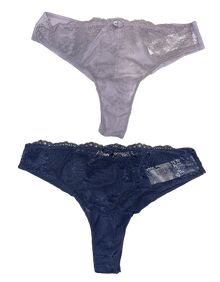 Slip Brazil Promise 2 Pack - Μπλε/Σιέλ - laser cut - Δαντέλα Εμπρός - Χωρίς ραφές  - 2 Τεμάχια