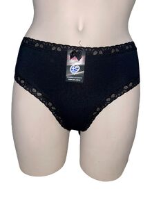 Γυναικείο Slip Midi MEI - Μαύρο - Οικολογικό βαμβάκι - Λάστιχο Δαντέλα