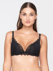 Σουτιέν  Push-Up Luna Sylvie - Μαύρο - Ζακάρ δαντέλα - Cup B - Polyamide - Regular Fit