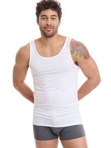 Walk Ανδρικό φανελάκι - Λευκό -Τιράντα - bamboo - Regular Fit