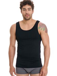 Walk Ανδρικό φανελάκι - Μαύρο -Τιράντα - bamboo - Regular Fit