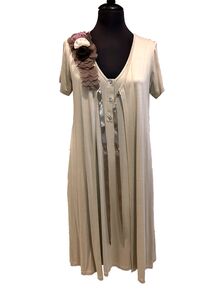 Σετ ρόμπα & νυχτικό Claire Katrania - Μπεζ Χρυσό