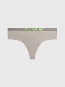Γυναικείο String  Calvin Klein - Γκρι Thong - Green Flash logo
