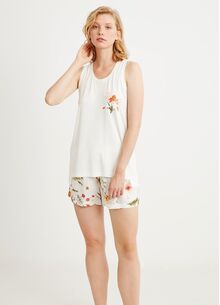 Γυναικεία καλοκαιρινή πυτζάμα Catherine's  - Baby Doll λευκό - Φλοράλ