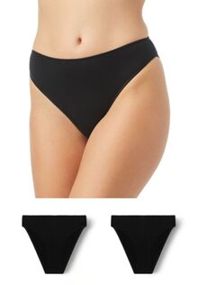 Γυναικείο Brazil slip Minerva Fimelle - Invisible slip - Μαύρο - Χαμηλόμεσο - 2 Pack - Regular Fit - Modal