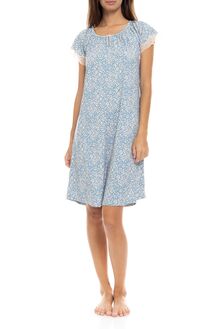 Γυναικείο Νυχτικό Pink Label - Floral Print - Κοντομάνικο - Regular Fit - Viscose