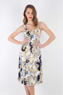 Φόρεμα Claire Katrania - Outwear midi - Εμπριμέ - Φαρδιές τιράντες