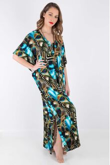 Καφτάνι Claire Katrania - Outwear μακρύ - Κοντομάνικο - Print παγώνι