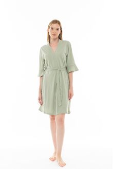 Γυναικεία Ρόμπα Pink Label - Σταυρωτή Aqua  - Μανίκι 3/4 - Cotton