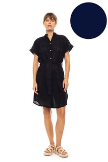 Γυναικείο Beachdress Pink Label -  Φόρεμα Σεμιζιέ - Indigo - Regular Fit - Cotton