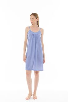 Γυναικείο Νυχτικό Pink Label - Mini - Μπλε ριγέ - Λεπτή τιράντα