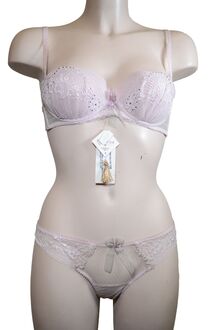 Σετ Σουτιέν Jolidon Balconette & Brazil - Ροζ - Δαντέλα - Padded - C cup