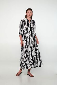 Γυναικείο Beachwear Vamp - Ασπρόμαυρο print - Maxi σεμιζιέ φόρεμα