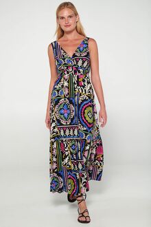 Γυναικείο Beachwear Vamp - Μαύρο εμπριμέ - Maxi Καλοκαιρινό φόρεμαΓυναικείο Beachwear Vamp - Μαύρο εμπριμέ - Maxi Καλοκαιρινό φόρεμα