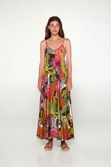 Γυναικείο Beachwear Vamp - Τροπικό print - Maxi Καλοκαιρινό φόρεμα