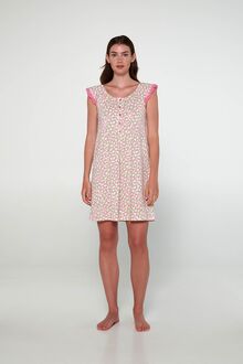 Γυναικείο νυχτικό Vamp - Καλοκαιρινό - Print καρδιές  - Mini - Μεγάλα μεγέθη