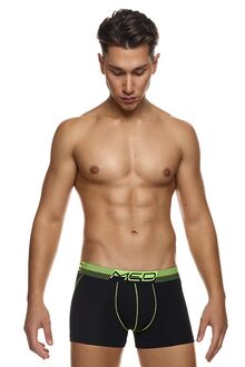 MED Ανδρικό boxer MORGAN - Μαύρο - FLUO LIME λάστιχο - Regular Fit - Modal