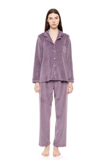 Γυναικεία Πυτζάμα σεμιζιέ Pink Label - Μωβ - Soft Velvet - Polyester  - Regular Fit
