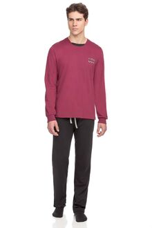 Ανδρική φόρμα σπιτιού Vamp - Κόκκινη -  Homewear Set - Cotton