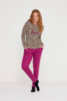 Γυναικεία πυτζάμα Noidinotte - Φούξια παντελόνι - Animal Print - Regular Fit - Cotton
