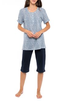 Γυναικεία πυτζάμα Pink Label - Animal print - Κάπρι - Plus size