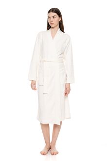 Γυναικεία Ρόμπα Pink Label - Midi - Λευκή- Viscose - Regular Fit
