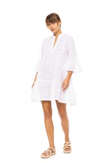 Γυναικείο Beachdress Pink Label -  Φόρεμα Λευκό - Κοφτό κέντημα - Regular Fit - CottonΓυναικείο Beachdress Pink Label -  Φόρεμα Λευκό - Κοφτό κέντημα - Regular Fit - Cotton