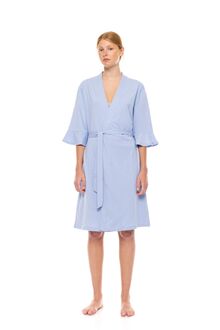 Γυναικεία Ρόμπα Pink Label - Σταυρωτή Blue Cloud - Μανίκι 3/4 - Cotton