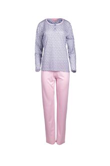 Γυναικεία Πυτζάμα Pink Label - Μωβ Ροζ - Γεωμετρικά σχέδια