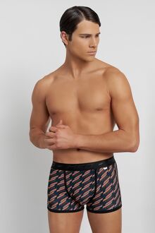 MED Ανδρικό boxer CAPSULE - Καφέ - Μαύρο - Print Logo