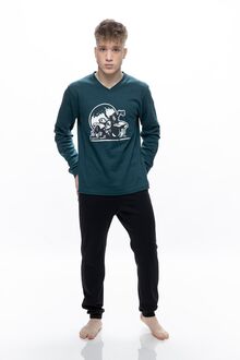Ανδρική πυτζάμα Galaxy - Κυπαρισσί -  Homewear Set