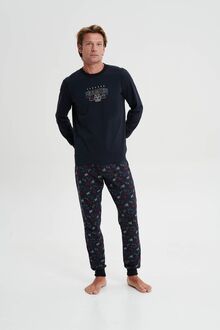 Ανδρική πυτζάμα Vamp - Μπλε - Gamer print - Homewear Set - Cotton