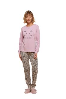 Γυναικεία πυτζάμα Noidinotte - Ροζ - Animal Print - Print Cat