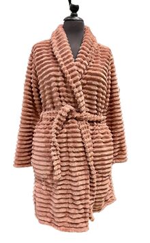 Γυναικεία Ρόμπα Pink Label - Fleece - Σάπιο Μήλο - Μακρύ Μανίκι