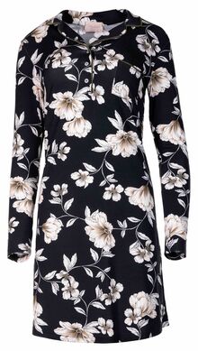 Γυναικείο Νυχτικό Pink Label - Μαύρο - Floral