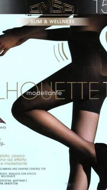 Καλσόν Omsa Silhouette 15 Den - Μαύρο με λαστέξ - Δεν Διαγράφει - Lycra