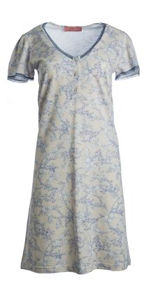 Γυναικείο Νυχτικό Pink Label - Cotton-Modal- Φλοράλ - Κοντό Μανίκι - Εγκυμοσύνη