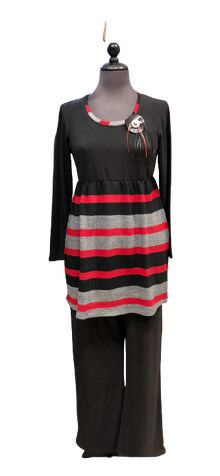 Γυναικείο Homewear Claire Katrania - Ριγέ - Μακρύ Παντελόνι
